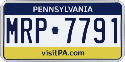 PA license plate MRP7791