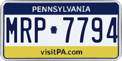 PA license plate MRP7794