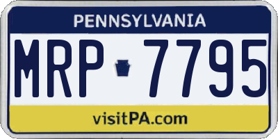 PA license plate MRP7795
