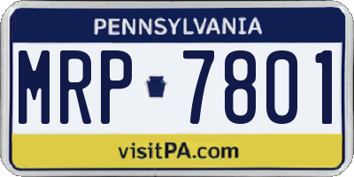 PA license plate MRP7801