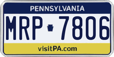 PA license plate MRP7806