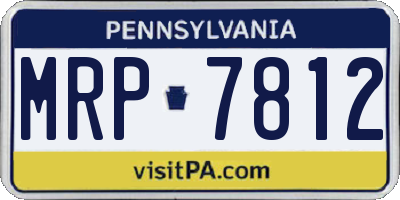 PA license plate MRP7812