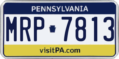 PA license plate MRP7813