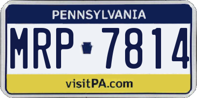PA license plate MRP7814