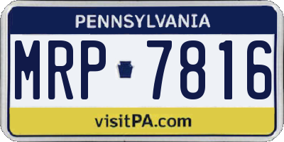 PA license plate MRP7816