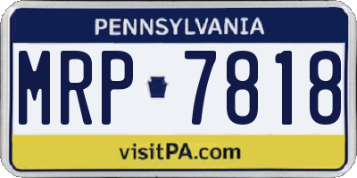 PA license plate MRP7818