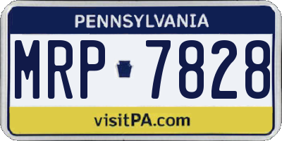 PA license plate MRP7828