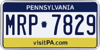 PA license plate MRP7829