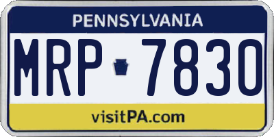 PA license plate MRP7830