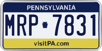 PA license plate MRP7831