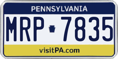 PA license plate MRP7835