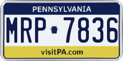 PA license plate MRP7836