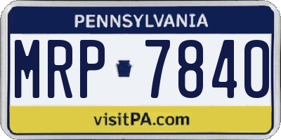 PA license plate MRP7840