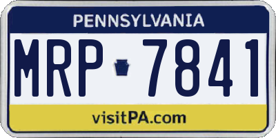 PA license plate MRP7841