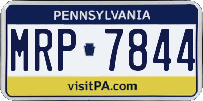 PA license plate MRP7844