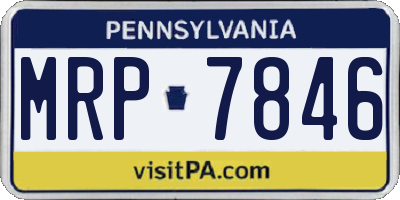 PA license plate MRP7846