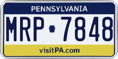 PA license plate MRP7848