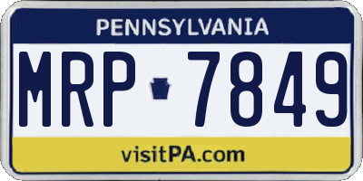 PA license plate MRP7849