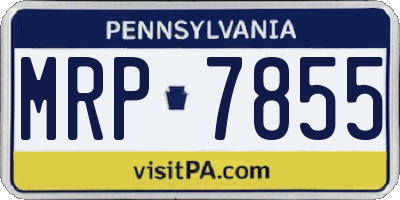 PA license plate MRP7855