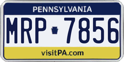 PA license plate MRP7856