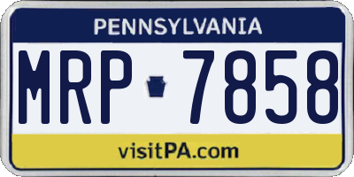 PA license plate MRP7858