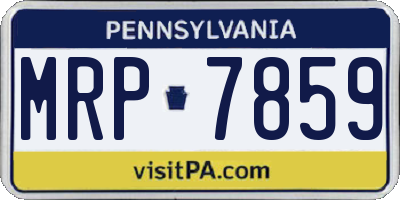 PA license plate MRP7859