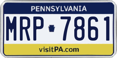 PA license plate MRP7861