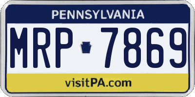 PA license plate MRP7869