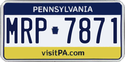 PA license plate MRP7871