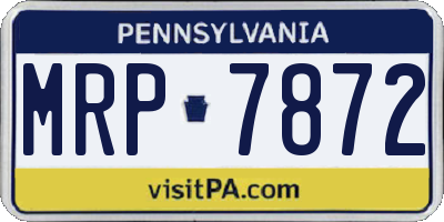 PA license plate MRP7872