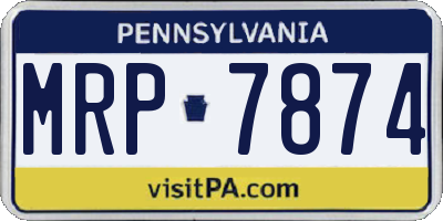 PA license plate MRP7874