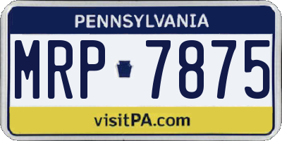 PA license plate MRP7875