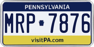 PA license plate MRP7876
