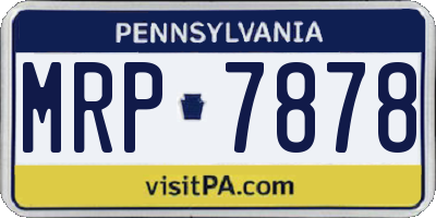 PA license plate MRP7878