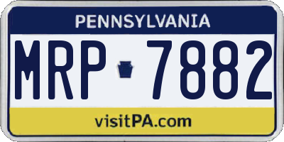 PA license plate MRP7882