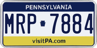 PA license plate MRP7884