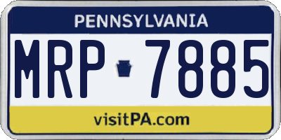 PA license plate MRP7885