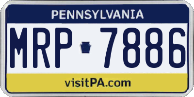 PA license plate MRP7886
