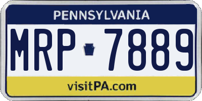 PA license plate MRP7889