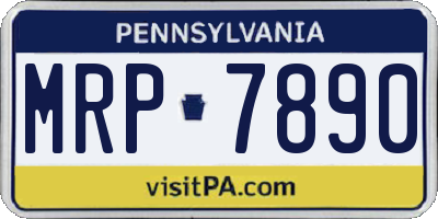 PA license plate MRP7890