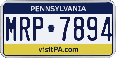 PA license plate MRP7894