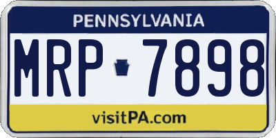 PA license plate MRP7898