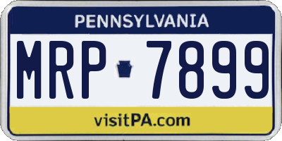 PA license plate MRP7899