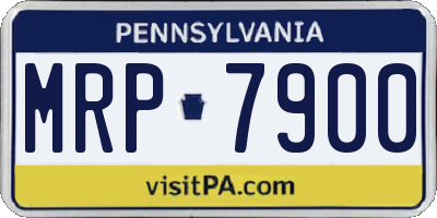 PA license plate MRP7900