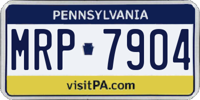 PA license plate MRP7904