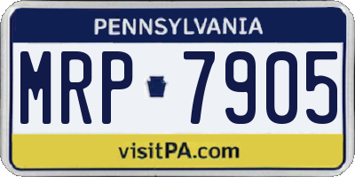PA license plate MRP7905