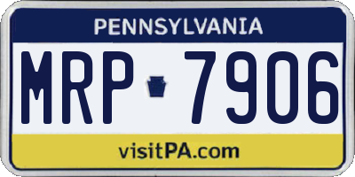 PA license plate MRP7906