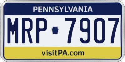 PA license plate MRP7907