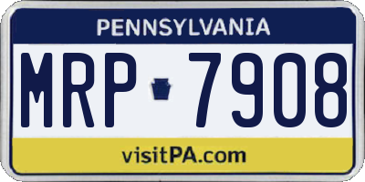 PA license plate MRP7908