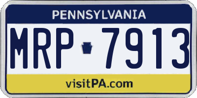 PA license plate MRP7913
